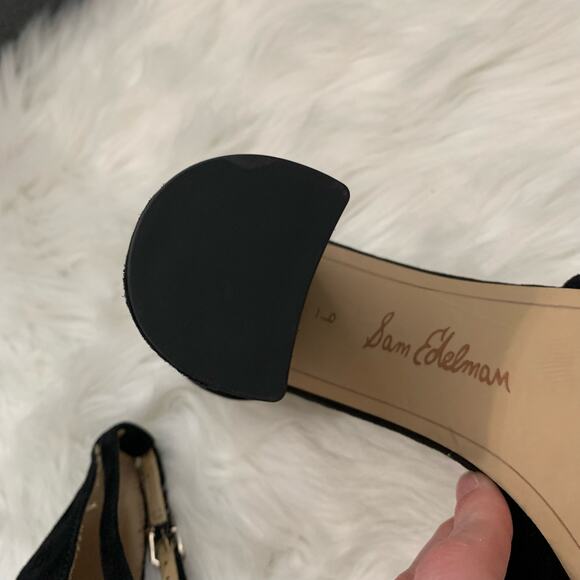 Sam Edelman Black Yancey Block Heel Strappy Sandal, Size 9 - Picture 9 of 9